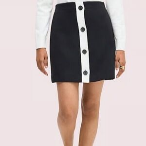 NWT Kate Spade New York Mainline Colorblock Mini Skirt, Size 2, Black & White